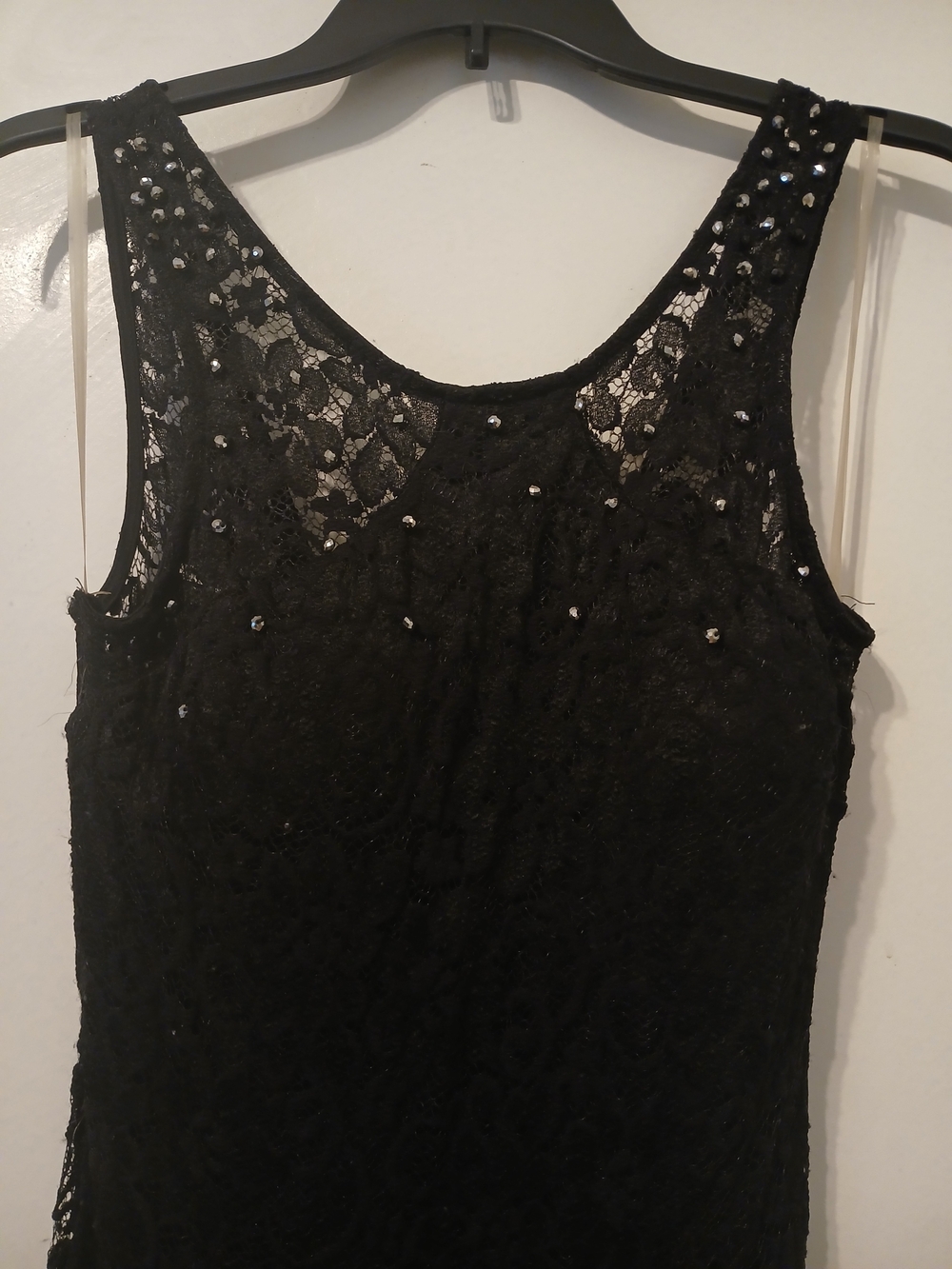 Elegant Black Lace Beaded Sleeveless Wedding Dress